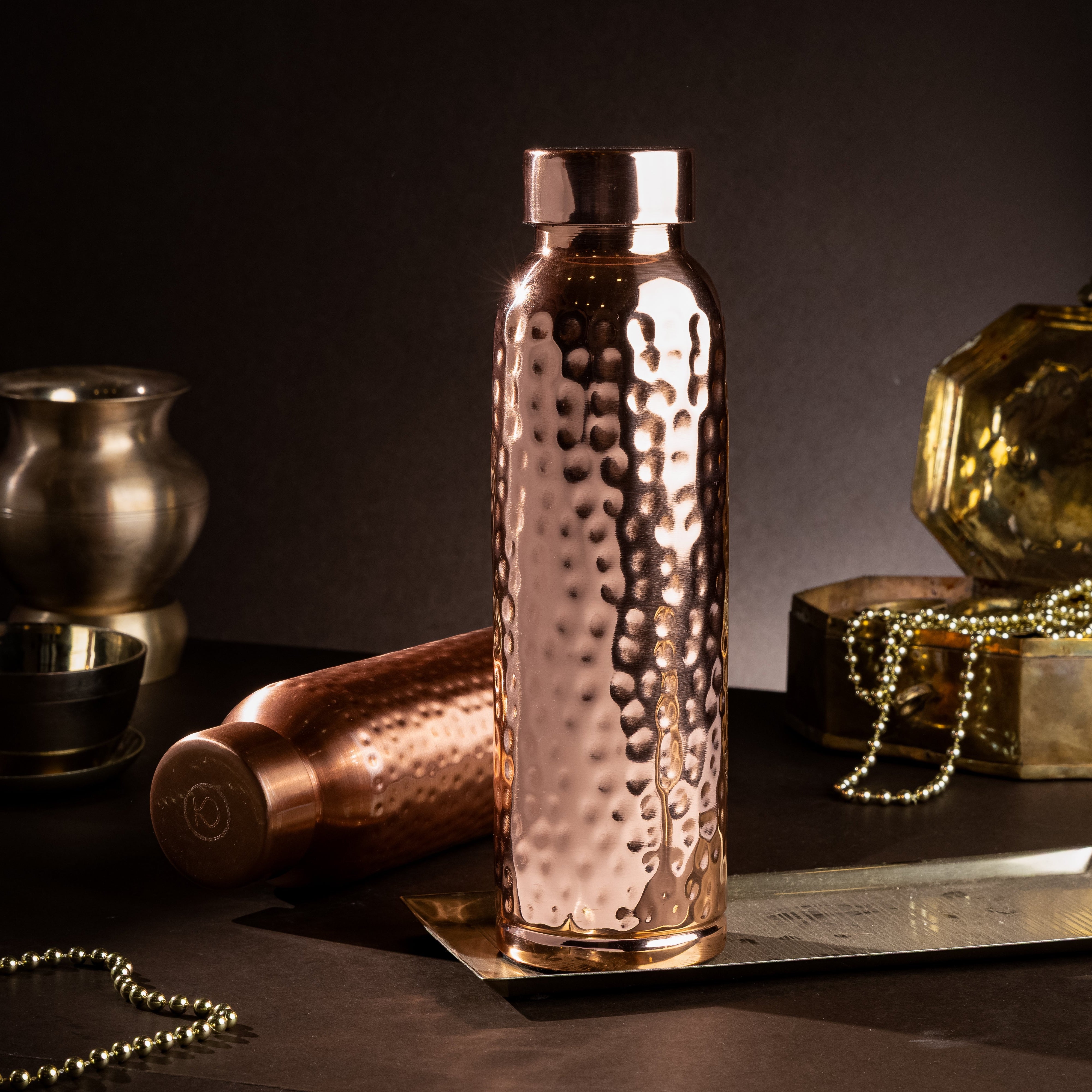 100% Pure Copper Bottle - Hammered