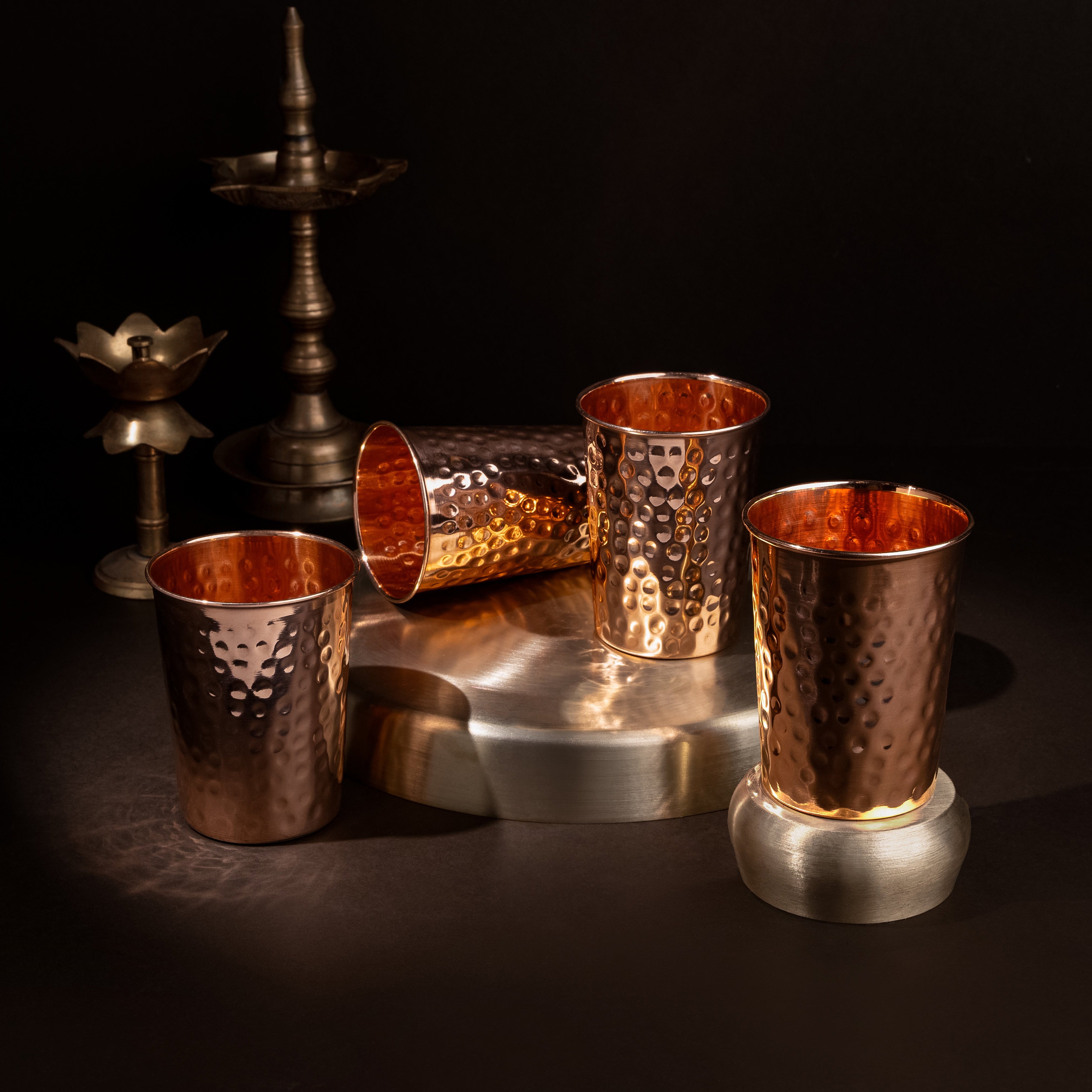 100% Pure Copper Cups - Hammered