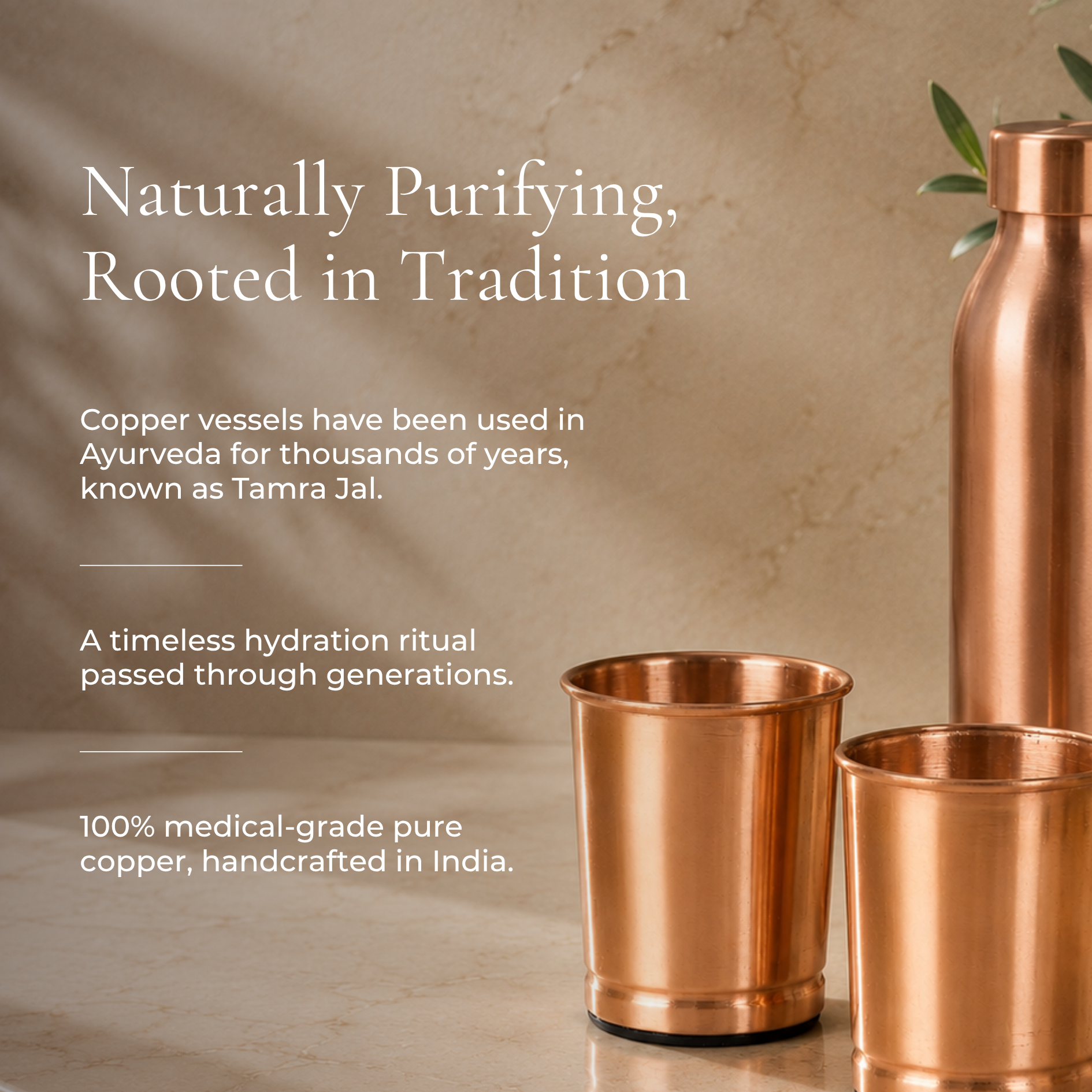 100% Pure Copper Cups - Seamless