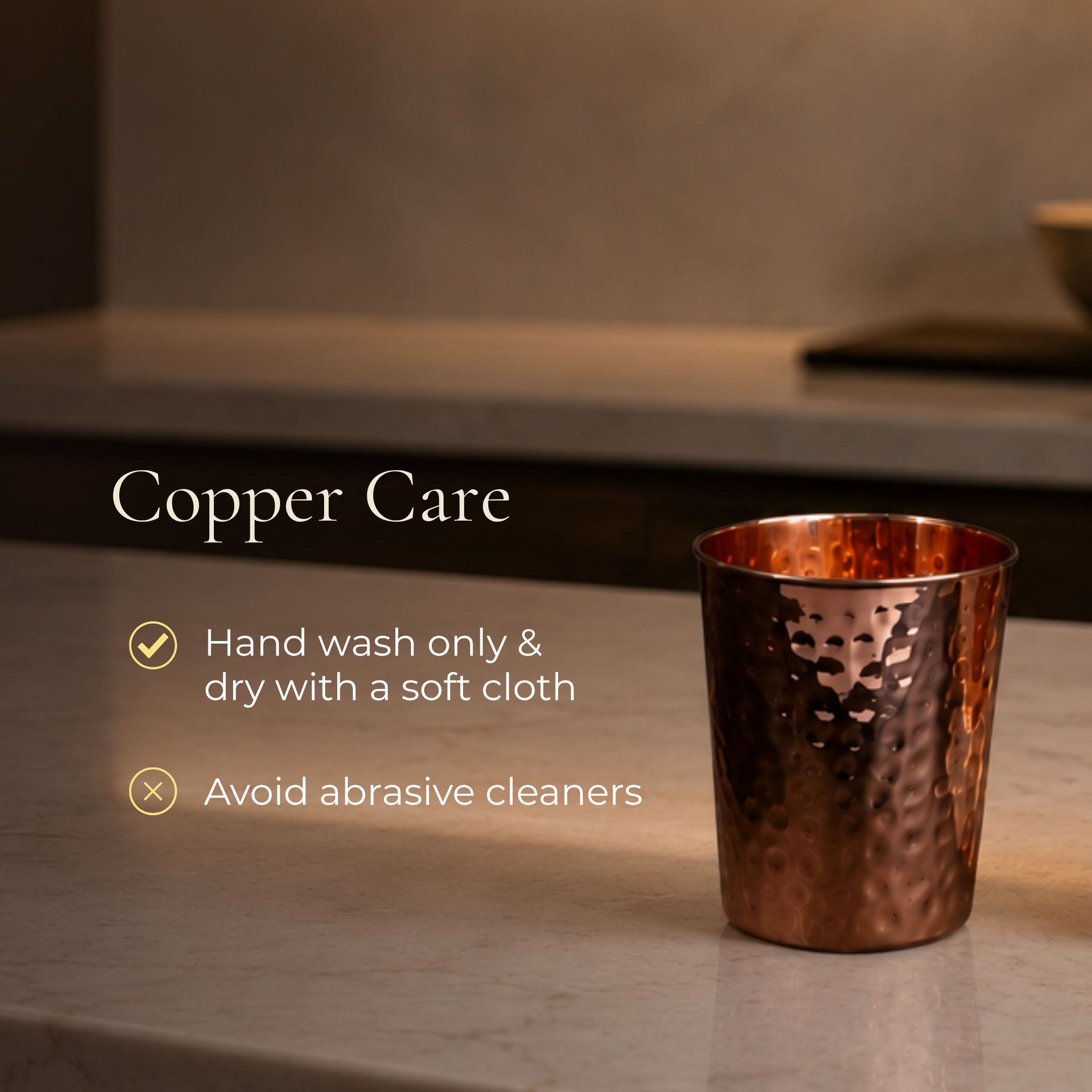 100% Pure Copper Cups - Hammered