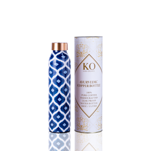 Stylish Copper Bottle - Blue Pattern