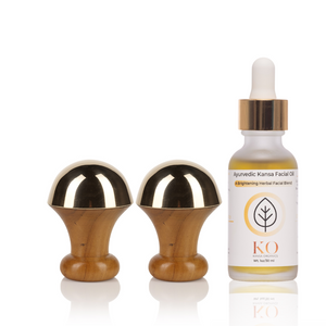 Set of 2 Kansa Flowies + KO Ayurvedic Facial Brightening Kansa Oil 15ml