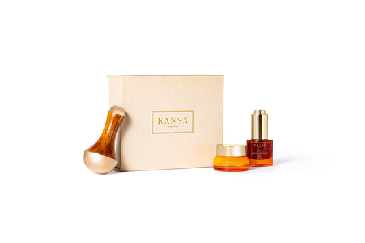 Saundarya Brightening Oil, Saundarya Glow Cream & Dual Flow Kansa Wand Set 15ml / RITUAL KIT